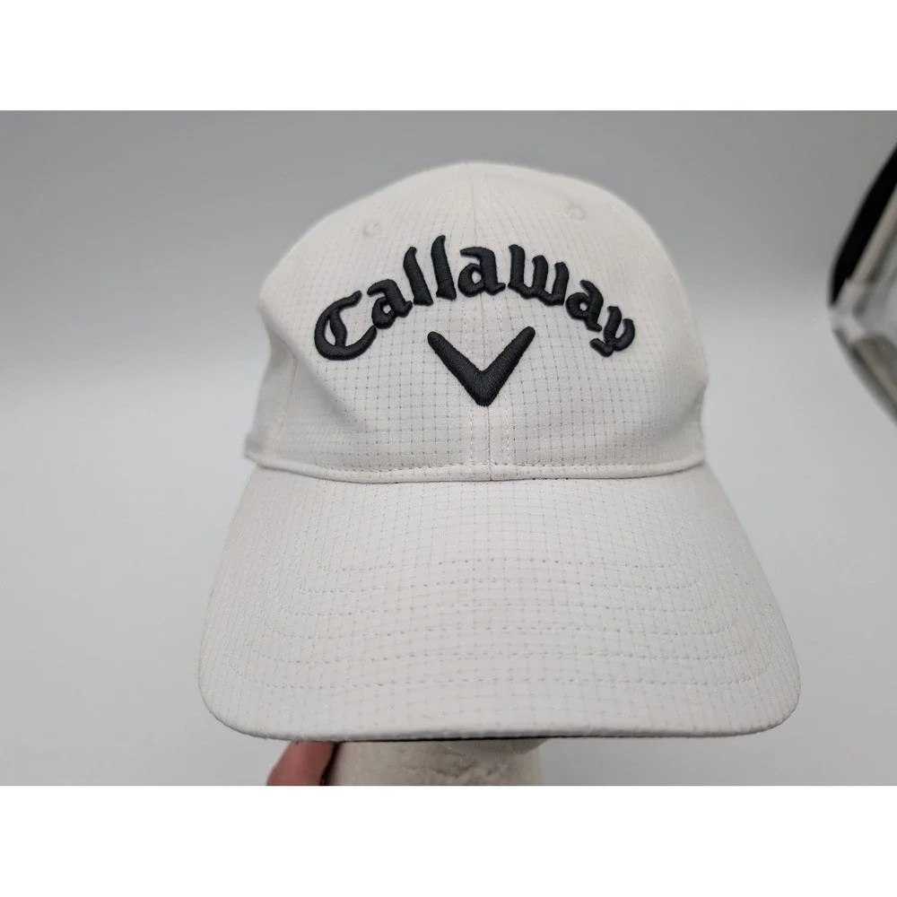 Callaway Golf Hat White Ripstop Odyssey Logo Adjustable Strapback Mens Cap
